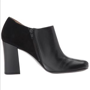 Naturalizer Rainy Leather Black Suede Wide Bootie